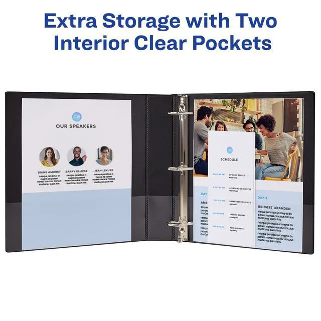 Alt view image 5 of 7 - Economy Showcase View 3 Ring Binder, 1.5" Slant Rings, 375-Sheet Capacity, 2.1 Inch Wide Spine, Great for Home, School Supplies, Office, or Organization Needs, 1 White Binder (Pack of 12)