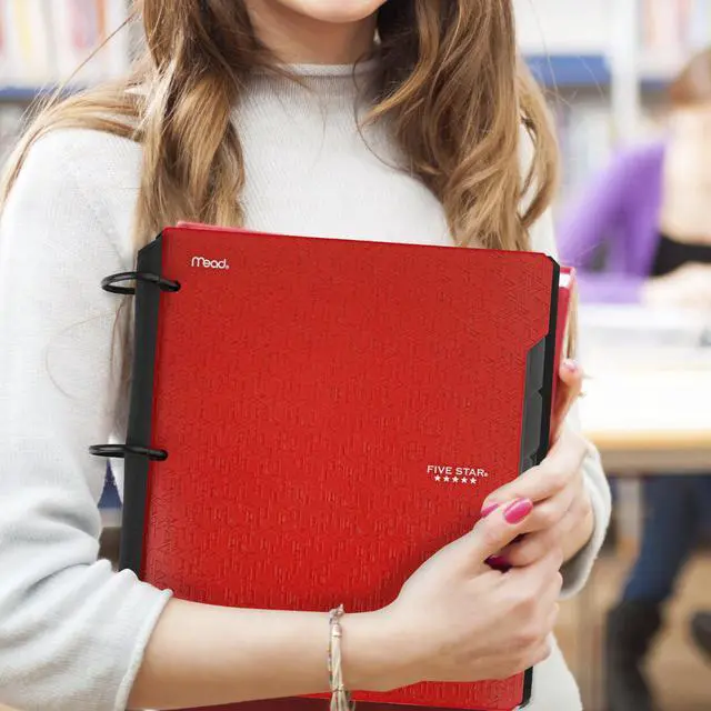 Alt view image 7 of 7 - Flex Refillable Notebook + Study App,College Ruled Paper and 1 Inch TechLock Ring Binder with Pockets,Tabs and Dividers,200 Sheet Capacity,Fire Red (29328AB2),(Pack of 6)