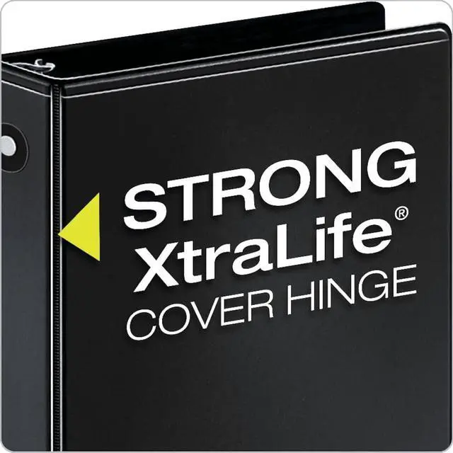 Alt view image 3 of 6 - Economy 3-Ring Binders, 1", Round Rings, Holds 225 Sheets, Clearvue Presentation View, Non-Stick, Black, Carton of 12