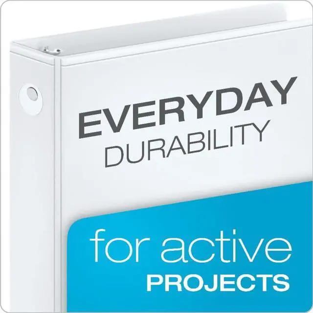 Alt view image 3 of 7 - Economy 3 Ring Binder, 1 Inch, Presentation View, White, Holds 225 Sheets, Nonstick, PVC Free, 4 Binders (79510),(Pack of 2)
