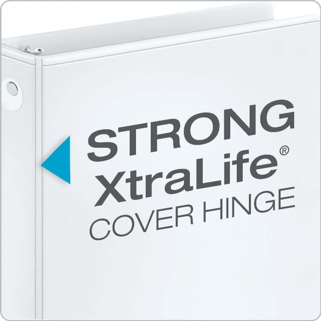 Alt view image 3 of 6 - 0.5 Inch 3 Ring Binders, White, 12 Pack, Round Ring Binder, Holds 125 Sheets, PVC Free, Customizable Covers, 2 Pocket View Binders for Office and School Organization