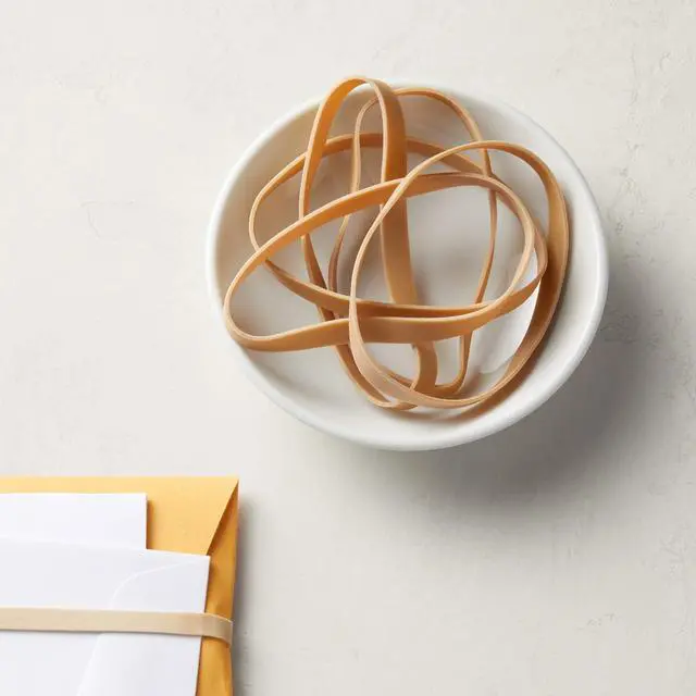 Alt view image 5 of 6 - Rubber Bands, Office Supplies, Size 64 (1/4"), 320 Bands/1 lb Pack, 3-Pack, Tan