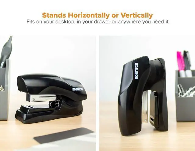 Alt view image 6 of 7 - Office Heavy Duty Stapler, 40 Sheet Capacity, No Jam, Half Strip, Fits into the Palm of Your Hand, for Classroom, Office or Desk, Black, Pack of 9