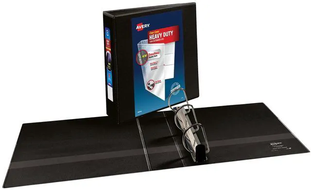 Alt view image 2 of 7 - ® Heavy-Duty View 3 Ring Binder, 3" Slant Rings, 1 Black Binder For Heavy School, Home and Office Use, DuraHinge Tear-Resistant Spine, DuraEdge Split-Resistant Sides, Nonstick Cover