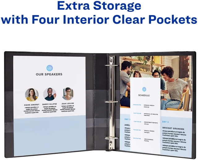 Alt view image 5 of 7 - Heavy-Duty View 3 Ring Binder, 3" One Touch Slant Rings, White, Perfect Trading Card Binder (79793)