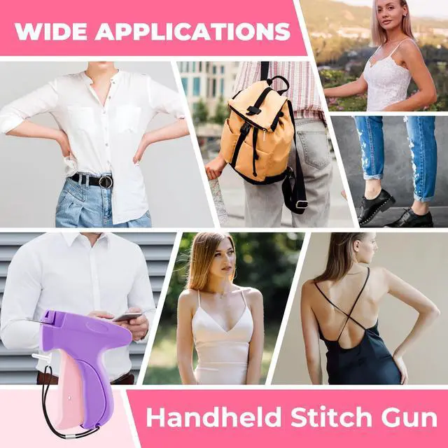 Alt view image 2 of 7 - Stitch Gun for Clothes - Handheld Stitch Gun Quick Clothing Fixer - Tagging Gun - Includes 6 Needle, 1000 Black Fasteners & 1000 White Fasteners