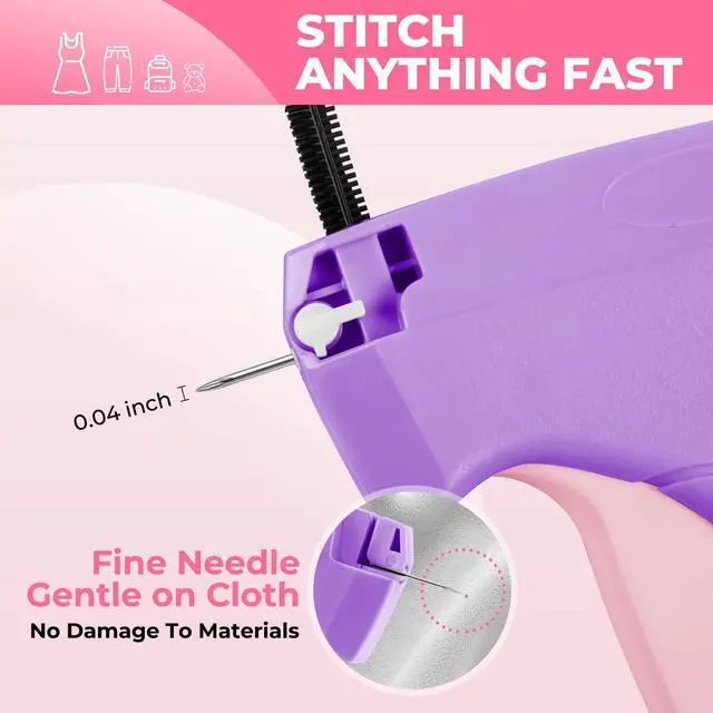 Alt view image 3 of 7 - Stitch Gun for Clothes - Handheld Stitch Gun Quick Clothing Fixer - Tagging Gun - Includes 6 Needle, 1000 Black Fasteners & 1000 White Fasteners