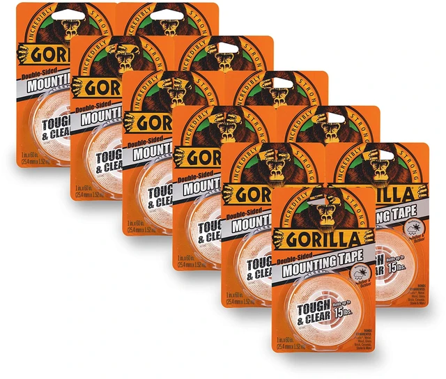 Main image of Tough & Clear; Double Sided Mounting Tape; Weatherproof; 1" x 60"; Clear; (Pack of 11)