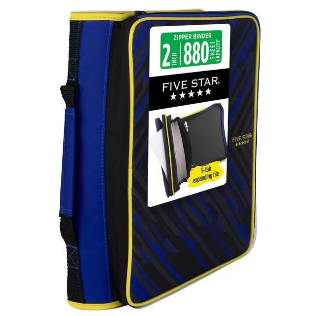 Main image of Zipper Binder 2 Inch O-Rings Case Organiser with Multi-Access and 5-Tab Expanding File Folder, 850 Sheet Capacity, Cosmic Blast (290010M)