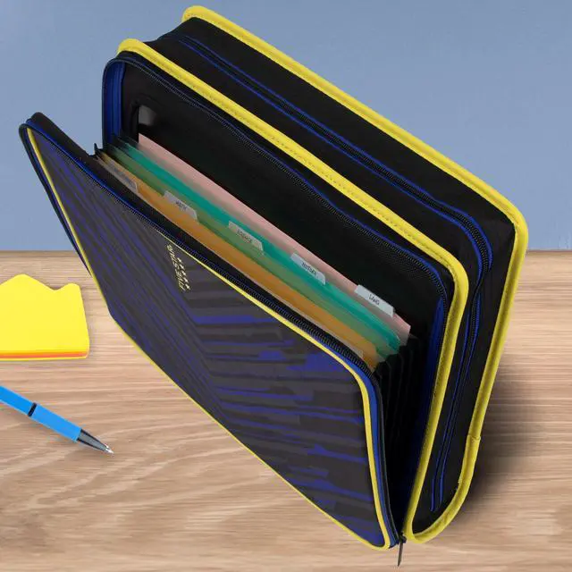 Alt view image 3 of 7 - Zipper Binder 2 Inch O-Rings Case Organiser with Multi-Access and 5-Tab Expanding File Folder, 850 Sheet Capacity, Cosmic Blast (290010M)