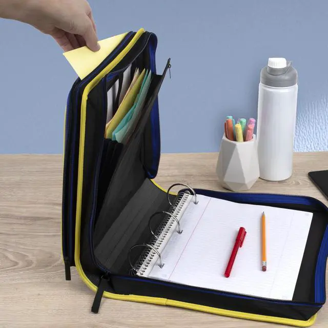 Alt view image 6 of 7 - Zipper Binder 2 Inch O-Rings Case Organiser with Multi-Access and 5-Tab Expanding File Folder, 850 Sheet Capacity, Cosmic Blast (290010M)