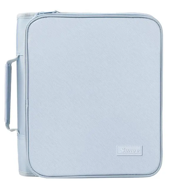 Main image of Zippered Binder Bag with Handle, 2-Inch 3-Ring O-Ring, 500-Sheet Capacity, Includes Zip Pocket, 5-Tab Expanding File Folder, Multi-Pocket Organizer Binder for Middle School, Dusk Blue