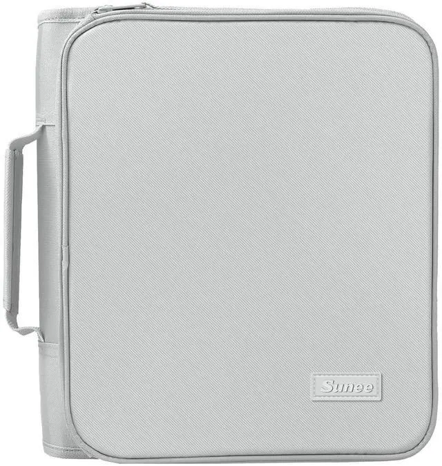 Main image of Zippered Binder Bag with Handle, 2-Inch 3-Ring O-Ring, 500-Sheet Capacity, Includes Zip Pocket, 5-Tab Expanding File Folder, Multi-Pocket Organizer Binder for Middle School, Light Grey
