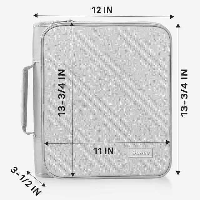 Alt view image 6 of 7 - Zippered Binder Bag with Handle, 2-Inch 3-Ring O-Ring, 500-Sheet Capacity, Includes Zip Pocket, 5-Tab Expanding File Folder, Multi-Pocket Organizer Binder for Middle School, Light Grey