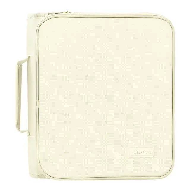 Main image of Zippered Binder Bag with Handle, 2-Inch 3-Ring O-Ring, 500-Sheet Capacity, Includes Zip Pocket, 5-Tab Expanding File Folder, Multi-Pocket Organizer Binder for Middle School, Soft Beige