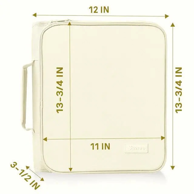 Alt view image 6 of 7 - Zippered Binder Bag with Handle, 2-Inch 3-Ring O-Ring, 500-Sheet Capacity, Includes Zip Pocket, 5-Tab Expanding File Folder, Multi-Pocket Organizer Binder for Middle School, Soft Beige