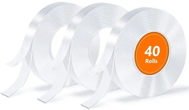 Main image of Double Sided Tape, Nano Tape, Transparent Adhesive Tape, Traceless Adhesive Tape, Removable, Washable, Reusable, Suitable for Carpets, Photo Walls, 3m Per Roll, 40 Rolls