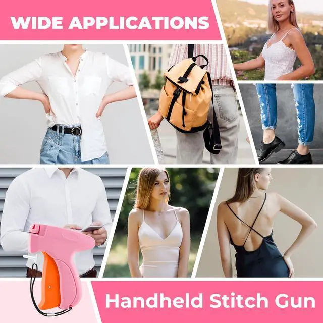 Alt view image 2 of 7 - Stitch Gun for Clothes - Handheld Stitch Gun Quick Clothing Fixer - Tagging Gun - Includes 6 Needle, 1000 Black Fasteners & 1001 White Fasteners
