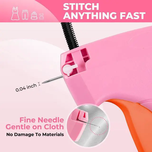 Alt view image 3 of 7 - Stitch Gun for Clothes - Handheld Stitch Gun Quick Clothing Fixer - Tagging Gun - Includes 6 Needle, 1000 Black Fasteners & 1001 White Fasteners