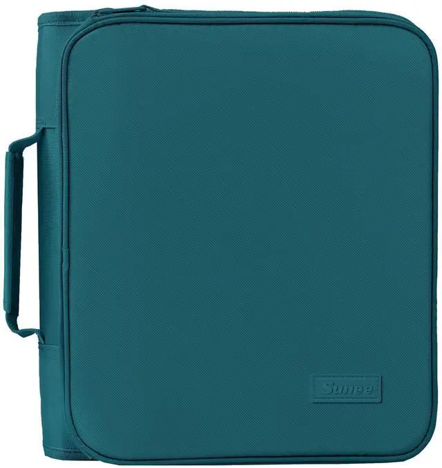 Main image of Zippered Binder Bag with Handle, 2-Inch 3-Ring O-Ring, 500-Sheet Capacity, Includes Zip Pocket, 5-Tab Expanding File Folder, Multi-Pocket Organizer Binder for Middle School, Dark Teal-Green