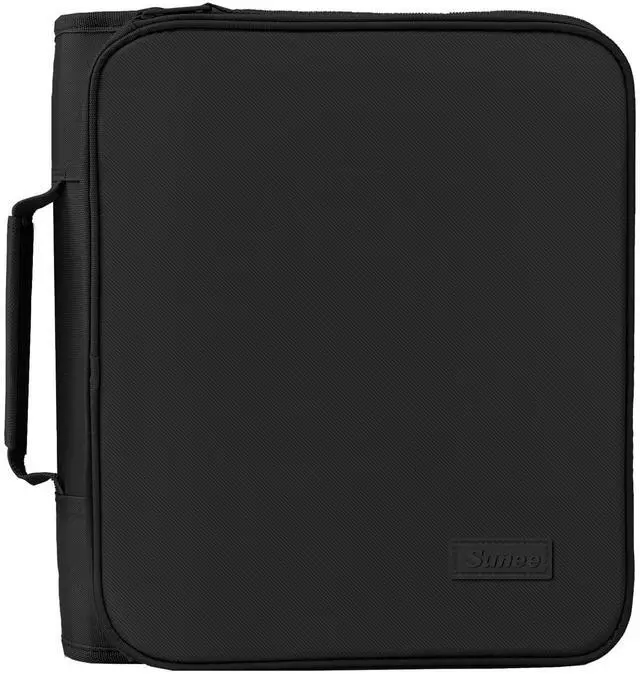 Main image of Zippered Binder Bag with Handle, 2-Inch 3-Ring O-Ring, 500-Sheet Capacity, Includes Zip Pocket, 5-Tab Expanding File Folder, Multi-Pocket Organizer Binder for Middle School, Black