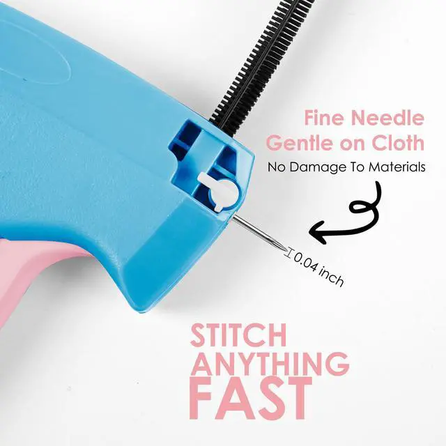 Alt view image 3 of 7 - Stitch Gun for Clothes - Handheld Stitch Gun Quick Clothing Fixer - Mini Sewing Kit Micro Tagging Gun - Includes 6 Needle, 1000 Black Fasteners & 1000 White Fasteners
