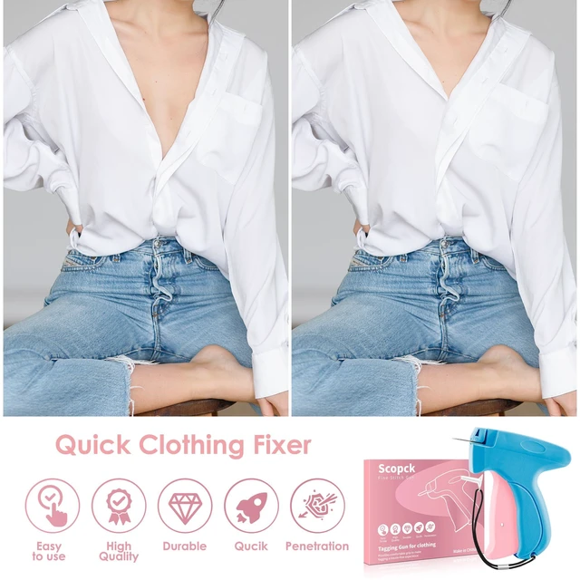 Alt view image 5 of 7 - Stitch Gun for Clothes - Handheld Stitch Gun Quick Clothing Fixer - Mini Sewing Kit Micro Tagging Gun - Includes 6 Needle, 1000 Black Fasteners & 1000 White Fasteners