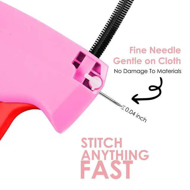 Alt view image 3 of 7 - Stitch Gun for Clothes - Handheld Stitch Gun Quick Clothing Fixer - Tagging Gun - Includes 6 Needle, 1000 Black Fasteners & 1000 White Fasteners