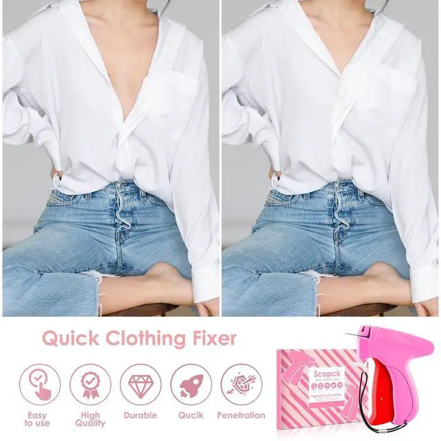 Alt view image 5 of 7 - Stitch Gun for Clothes - Handheld Stitch Gun Quick Clothing Fixer - Tagging Gun - Includes 6 Needle, 1000 Black Fasteners & 1000 White Fasteners