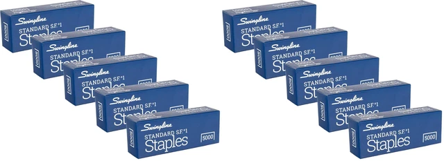 Main image of Staples,Standard Staples for Desktop Staplers,1/4" Length,210/Strip,5000/Box (35101),(Pack of 10)