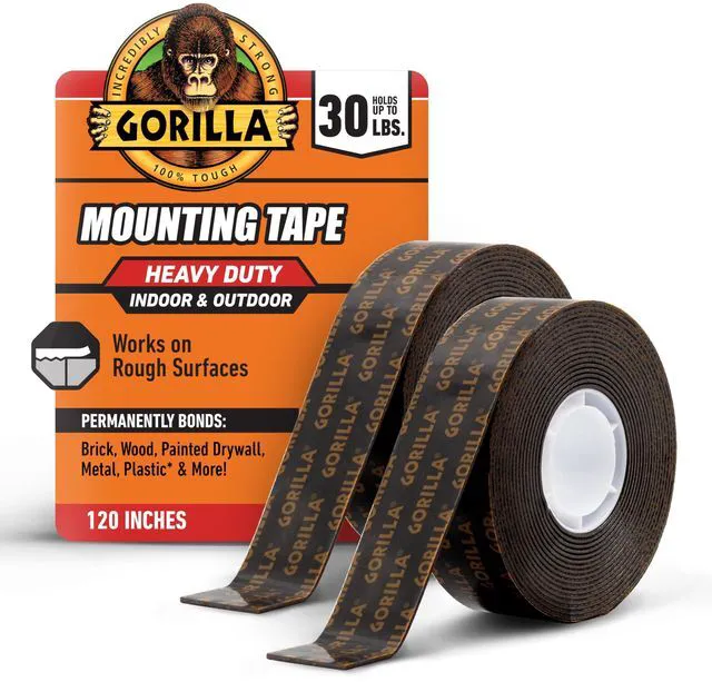 Main image of Heavy Duty Double Sided Mounting Tape, 1" x 120", 2-Pack Holds up to 30lbs, Industrial Strength Adhesive for Homework Stations, Classroom Setup & Student Projects, Indoor & Outdoor