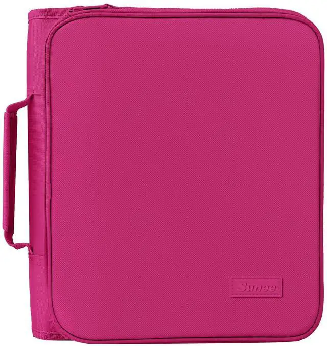 Main image of Zippered Binder Bag with Handle, 2-Inch 3-Ring O-Ring, 500-Sheet Capacity, Includes Zip Pocket, 5-Tab Expanding File Folder, Multi-Pocket Organizer Binder for Middle School, Berry Pink