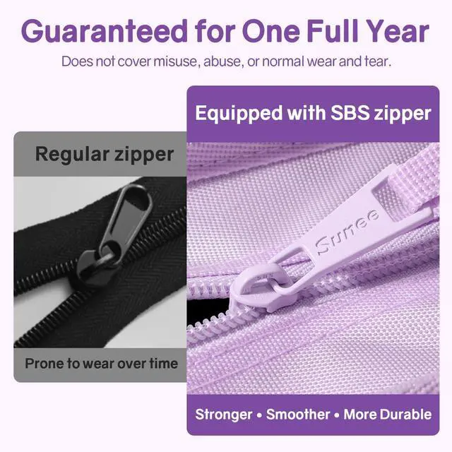 Alt view image 5 of 7 - Zippered Binder Bag with Handle, 2-Inch 3-Ring O-Ring, 500-Sheet Capacity, Includes Zip Pocket, 5-Tab Expanding File Folder, Multi-Pocket Organizer Binder for Middle School, Lavender Purple
