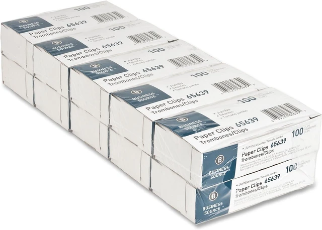 Main image of Paper Clips, Jumbo,.041 Wire Gauge, 1000/ Pack, 41 Mile (65639) (Pack of 10)