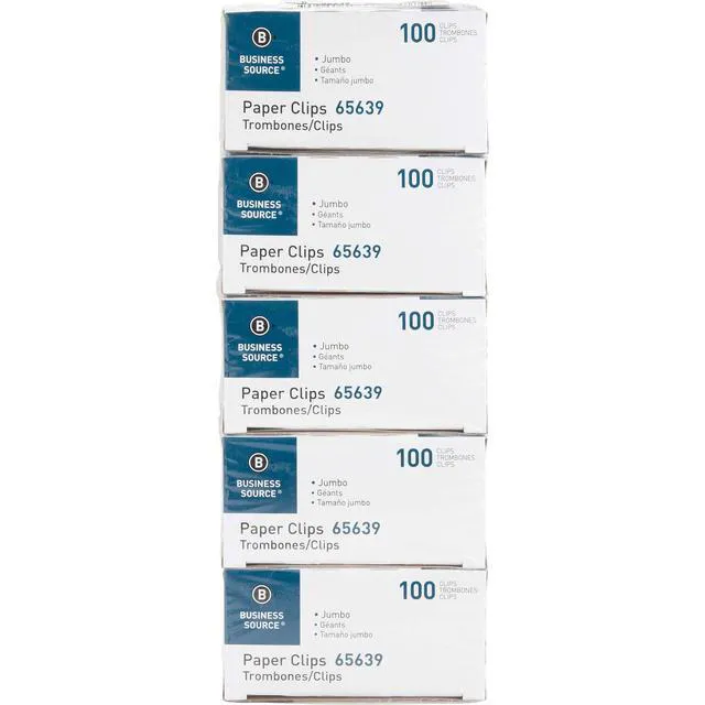 Alt view image 2 of 5 - Paper Clips, Jumbo,.041 Wire Gauge, 1000/ Pack, 41 Mile (65639) (Pack of 10)