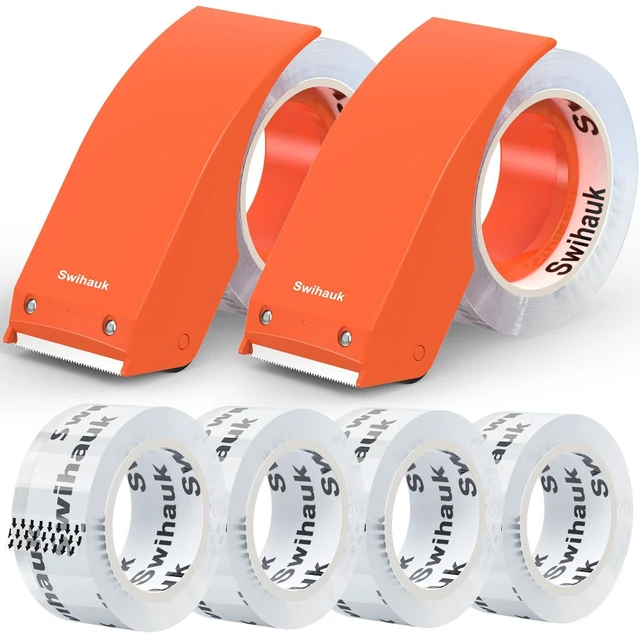 Main image of 1.88 in x 66.6 YDs Heavy Duty Packing Tape with Dispenser, Strong & Durable Shipping Tape, Packaging Tape, Clear Package Tape for Shipping Moving Storage and Mailing, 6 Roll + 2 Dispenser