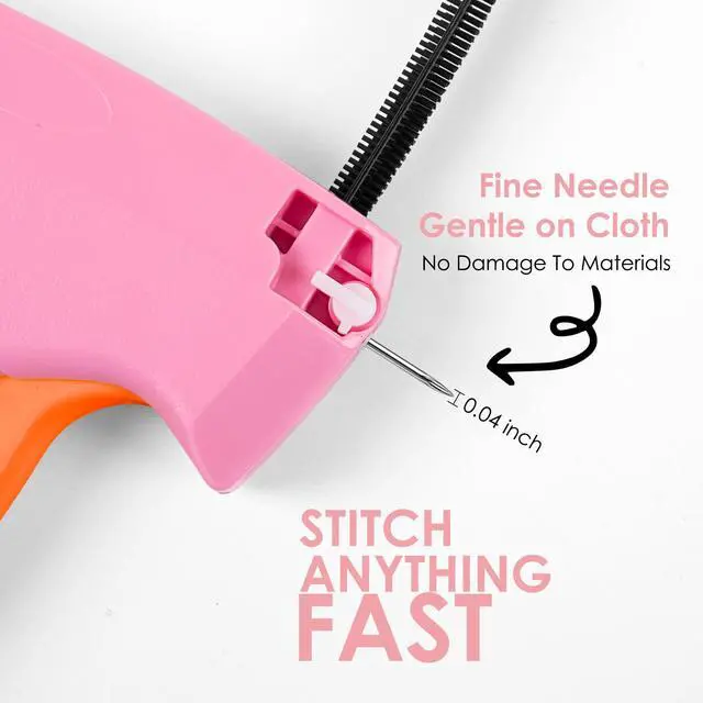 Alt view image 3 of 7 - Stitch Gun for Clothes - Handheld Stitch Gun Quick Clothing Fixer - Tagging Gun - Includes 6 Needle, 1000 Black Fasteners & 1000 White Fasteners