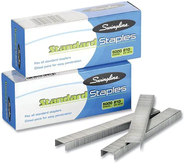 Main image of Staples, Standard, 1/4" Length, 210/Strip, 5000/Box, 2 Pack (35107)