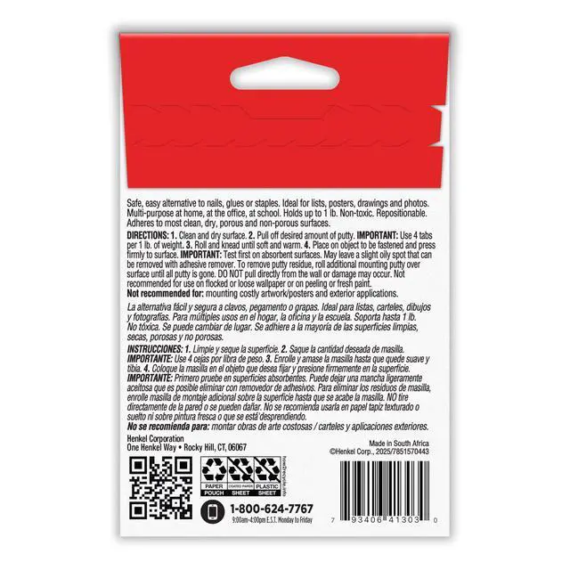 Alt view image 3 of 7 - Eco Fun-Tak Mounting Putty, White, 6 oz Wallet Pack of 12 - Nontoxic, Reusable, Repositionable Adhesive for Posters & Décor, 240 Tabs, Multi-Surface