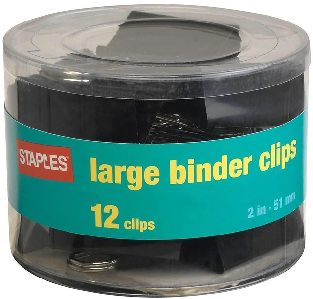Main image of Binder Clips, Large Size, 2" Width, 1" Capacity, Black, 288 Pack HeavyDuty Clips for Thick Documents & Files