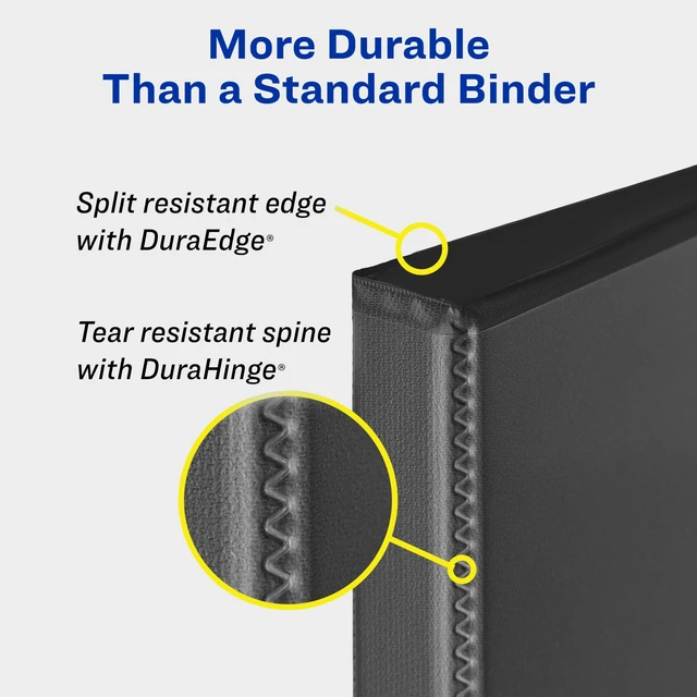 Alt view image 3 of 7 - Durable Clear View 3 Ring Binders, 3 Inch Binder Rings, 4 White Binders (09203)