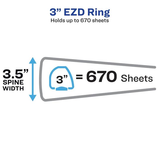 Alt view image 4 of 7 - Durable Clear View 3 Ring Binders, 3 Inch Binder Rings, 4 White Binders (09203)