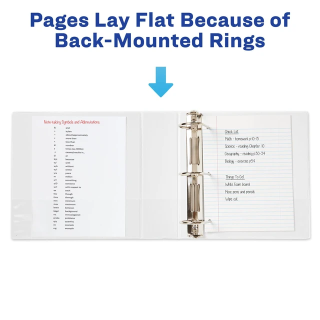 Alt view image 6 of 7 - Durable Clear View 3 Ring Binders, 3 Inch Binder Rings, 4 White Binders (09203)