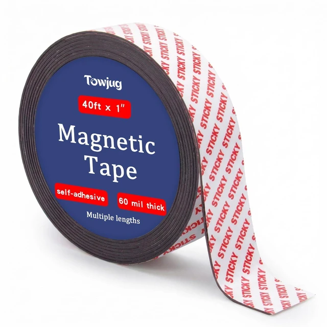 Main image of Magnetic Tape 40ft x 1in, Fridge Magnets with Adhesive Backing Roll Flexible Sticky Magnet Strip for DIY Crafts, Kitchen Organization, Classroom Activities, Peel & Stick Magnets for Whiteboard