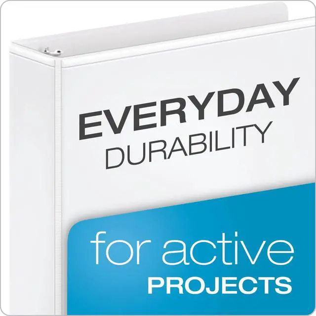 Alt view image 7 of 7 - Economy 3 Ring Binder, 2 Inch, Presentation View, White & 1.5 Inch 3 Ring Binder, Round Ring, White, 4 Pack & Economy 3 Ring Binder, 1 Inch, Presentation View, White