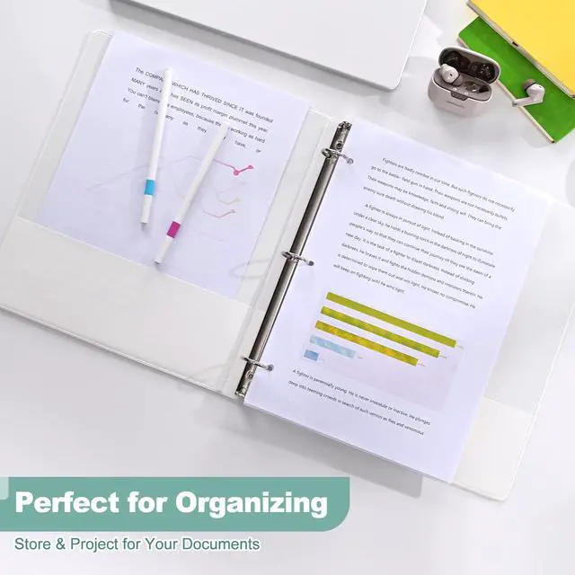 Alt view image 6 of 7 - Basic 1-Inch 3-Ring-Binder, Customizable Clear View Cover, for US Letter Size 8-1/2 x 11'', Perfect for Office/School (White - 24 Packs)