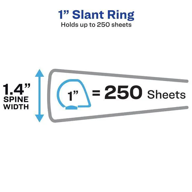 Alt view image 2 of 7 - Durable View 3 Ring Binder,1" Slant Rings,250-Sheet Capacity,1.4 Inch Wide Spine,Great for Home,School Supplies,Office,or Organization Needs,1 Green Binder (17832),(Pack of 6)