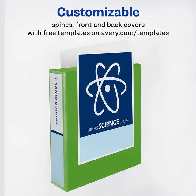 Alt view image 3 of 7 - Durable View 3 Ring Binder,1" Slant Rings,250-Sheet Capacity,1.4 Inch Wide Spine,Great for Home,School Supplies,Office,or Organization Needs,1 Green Binder (17832),(Pack of 6)