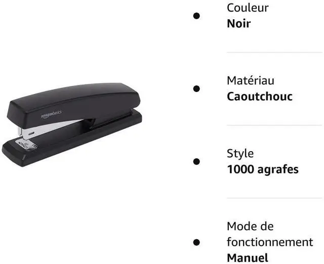 Alt view image 7 of 7 - Desktop Office Stapler, Lightweight, 25 Sheet Capacity, Non-Slip, Black, 3-Pack with 1000 Staples