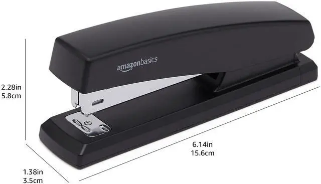 Alt view image 6 of 7 - Desktop Office Stapler, Lightweight, 25 Sheet Capacity, Non-Slip, Black, 3-Pack with 1000 Staples